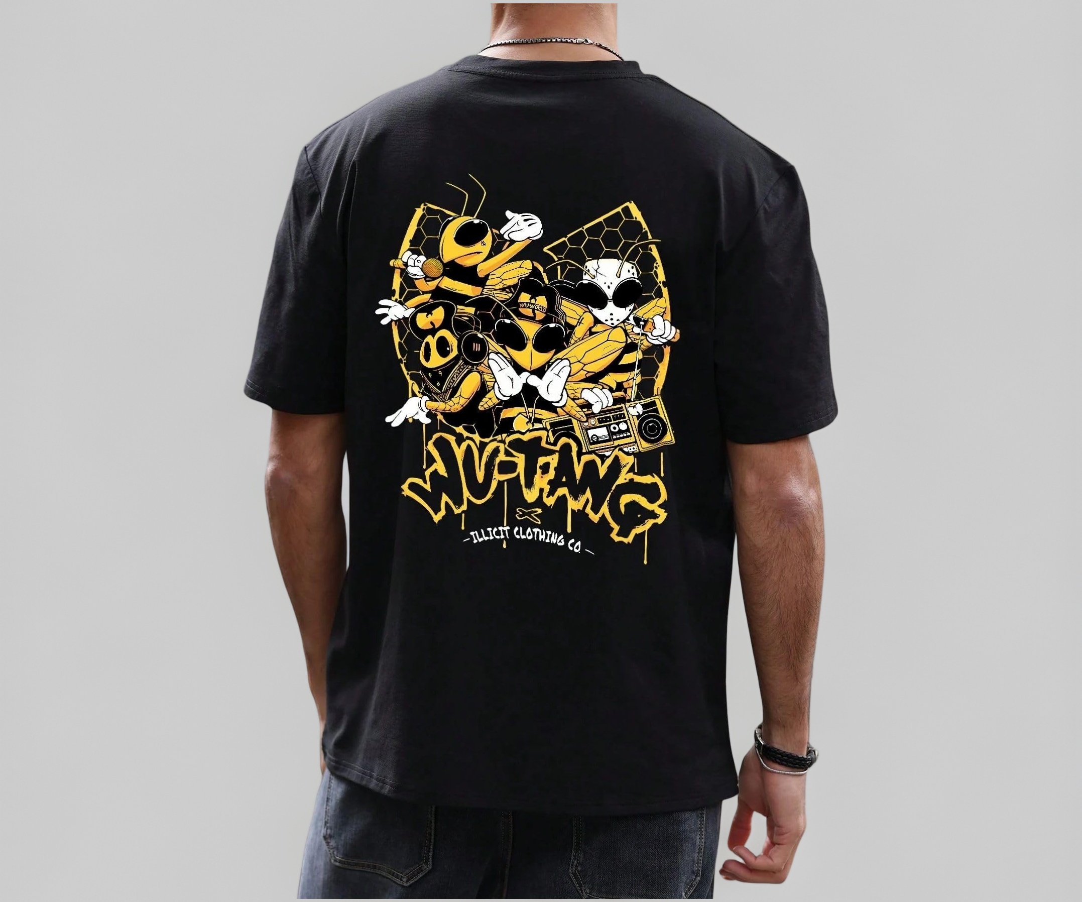 Buy SXV STYLE Illicit Clothing Co. Wu-Tang Graphic T-Shirt, Black
